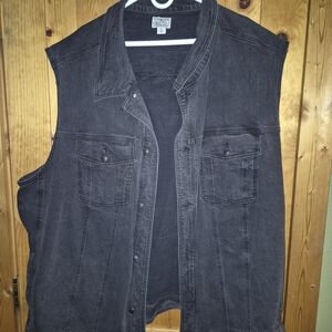 Men's Black Denim Vest